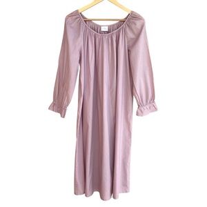 Pour Les Femmes Light Purple Mauve Cotton Long Sleeve Nightgown